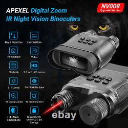 APEXEL 1080p Video Digital Zoom day Night Vision Infrared Hunting Binoculars IR