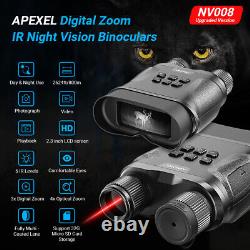 APEXEL Video Digital Zoom Night Vision Infrared Hunting Binoculars IR Camera HD