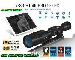 ATN X-Sight 4K Pro 3-14x Rifle Scope / NightSnipe NS750 Extreme Dimmable IR Kit