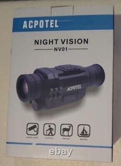 Acpotel Night Vision Monocular 5x Optical, 8x Digital Zoom HD with Custom Case