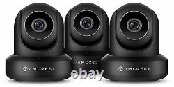 Amcrest 1080P ProHD Black IP Security Surveillance HD Camera Wireless 3-Pack