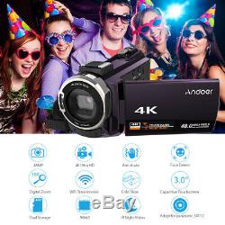 Andoer 4K 1080P 48MP WiFi Digital Video Camera 16X Zoom with Infrared Night Vision