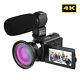 Andoer 4k 1080p 48mp Wifi Digital Video Camera Recorder Camcorder Dv + Lens Mic