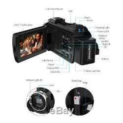 Andoer 4K 1080P 48MP WiFi Digital Video Camera Recorder Camcorder DV + Lens Mic