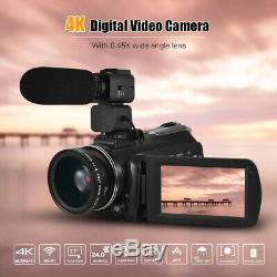 Andoer WiFi 4K 30X ZOOM Touchscreen Microphone Digital Video Camera DV Camcorder