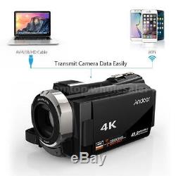 Andoer WiFi 4K HD 1080P 48MP 16X ZOOM 3 LCD Digital Video Camera Camcorder DV