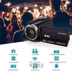 Andoer WiFi 4K ULTRA HD 1080P 48MP 16X ZOOM 3 Digital Video Camera DV Camcorder