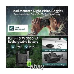 ArzzuNiu Head-Mounted Night Vision Goggles Rechargeable Hands Free Night Vi