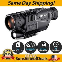 BNISE 8x40 Infrared Night Vision Monocular HD Digital Camera with Video Playback