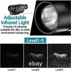 BNISE 8x40 Infrared Night Vision Monocular HD Digital Camera with Video Playback