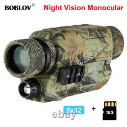 BOBLOV 5x32 16GB Night Vision Monocular Digital Infrared Night Scope Hunting USE