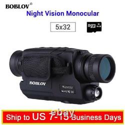 BOBLOV Digital Day & Night Vision Monocular 5x32 Optics Scope Monoculars + 16GB