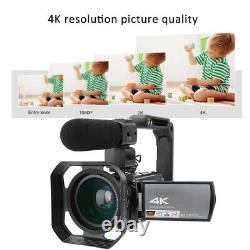Black HDR-AE8 4K HD 3.0 Touch Screen 16X WIFI Digital Video Camera Night Vision