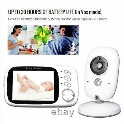 CAMARA Y AUDIO PARA BEBE Baby Monitor Night Vision LCD Screen 2 Way Talk 8