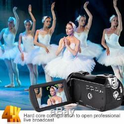 Camcorder Video Camera 4K 30X Digital Zoom Night Vision Microphone 32GB SD Card