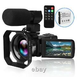 Camcorder Video Camera Ultra HD 4K 48MP 16X Digital Vlogging Microphone Remote