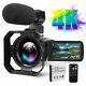 Camcorder Video Camera Ultra Hd 4k 48mp 16x Digital Vlogging Microphone Remote