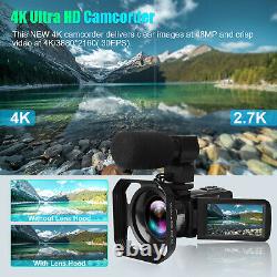 Camcorder Video Camera Ultra HD 4K 48MP 16X Digital Vlogging Microphone Remote
