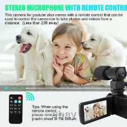 Camcorder Video Camera Ultra HD 4K 48MP 16X Digital Vlogging Microphone Remote