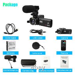 Camcorder Video Camera Ultra HD 4K 48MP 16X Digital Vlogging Microphone Remote