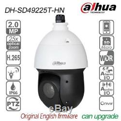 Dahua 2MP Starlight 25X PTZ IP Dome Camera IR H. 265 POE P2P IP66 DH-SD49225T-HN