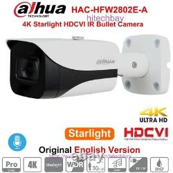 Dahua 4K Starlight HAC-HFW2802E-A 8MP HDCVI IR Bullet CCTV Camera Mic CVI 3.6mm