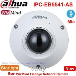 Dahua AI Fisheye IPC-EB5541-AS 5MP Panoramic Camera Mic PoE, replace IPC-EB5531