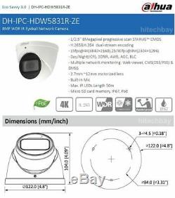 Dahua IPC-HDW5831R-ZE 4K 8MP WDR IR Eyeball Camera 4xMotorized Lens PoE Network