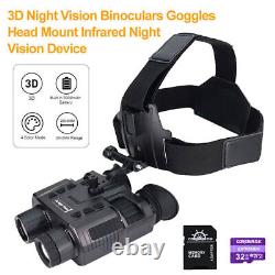 Digital 3D Stereo Binoculars Goggles 1080P Head Mount Infrared Night Vision