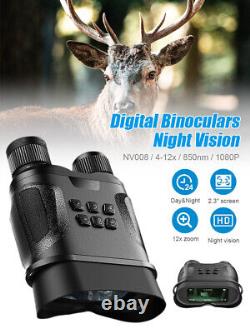 Digital Binoculars Night Vision Infrared 12x Zoomable Goggles with 2.3 Screen