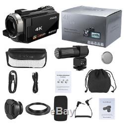Digital Camcorder 4K 1080P 48MP WiFi Camera 0.39X Angle Macro Lens Microphone