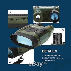 Digital Infrared Illuminator Night Vision Binoculars Record Video Adjustable32G