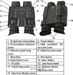 Digital Infrared Night Vision Goggles, 4X Digital Zoom Hands-Free NGV for Helmet