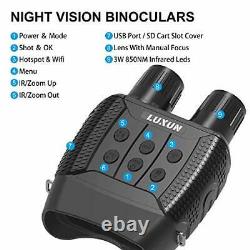 Digital Night Vision Binoculars Goggles with WiFi for Complete Darkness, Black