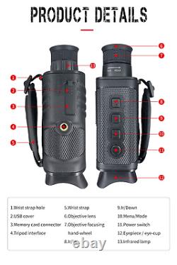 Digital Night Vision Monocular 1080P Photo Video Recording 8X Zoom Night Vision