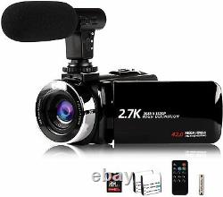 Digital Video Camera 42MP 2.7K Camcorder Night Vision FHD 1080P Vlogging Youtube