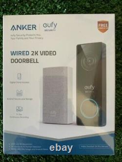 Eufy Security Wired 2k Video Doorbell E82021f2 Brand New Sealed