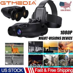 FHD Night Vision Goggles Binoculars Digital IR Head Mounted Hunting Rechargeable