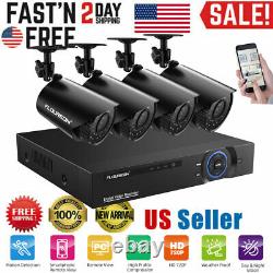 FLOUREON 8CH 1080P DVR Security Camera 5in1 Digital Video Recorder Night Vision