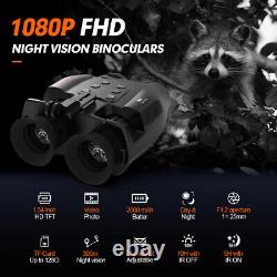 GTMEDIA Night Vision Goggles Binoculars Digital IR Head Mounted Rechargeable USB