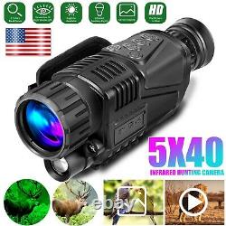 HD 5X40 Infrared Night Vision Digital Monocular Telescope Hunting Video Camera