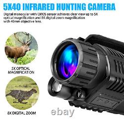 HD 5X40 Infrared Night Vision Digital Monocular Telescope Hunting Video Camera