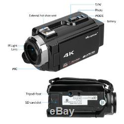HD Digital 4K Camcorder 16X Zoom WiFi 48 MP Video Camera Night Vision Wide Angle
