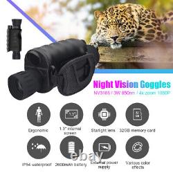 HD Digital Night Vision Monocular 4X Zoom 850nm Infrared Scope IR Camera Video