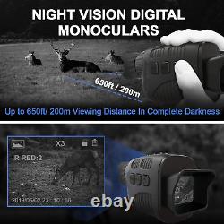 HD Digital Night Vision Monoculars Goggles Infrared Hunting Record Photo Video