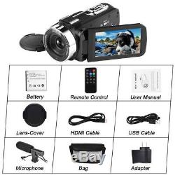 HD Vlogging Video Camera Camcorder 1080P Digital Night Vision YouTube Selfie