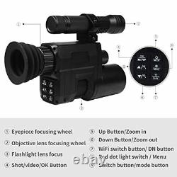 HUDAKWA WiFi Digital Night Vision Scope Video Camera for Riflescopes Hunting