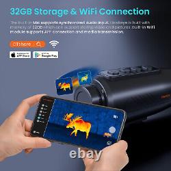 Handheld Hunting Thermal Monocular Night Vision AI384x288 12um 15mm 50Hz WiFi 8X