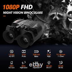 Head-Mounted Digital Infrared Night Vision Goggles Binoculars for 100% Darkness