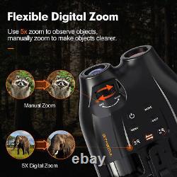 Head-Mounted Digital Infrared Night Vision Goggles Binoculars for 100% Darkness